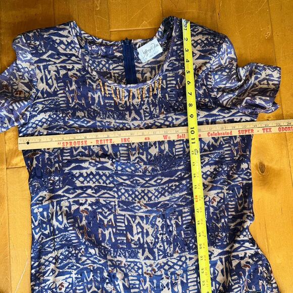 Vtg 1990s Maxi Dress LONG Jeffrey Dara Size Flowy wood beads boho hippie L/XL - Picture 12 of 13